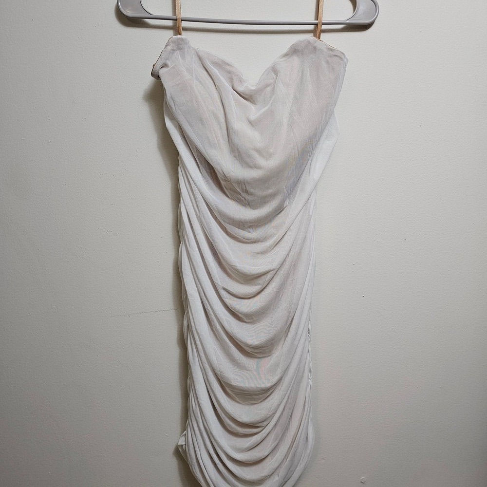 Elegant Strapless White Dress